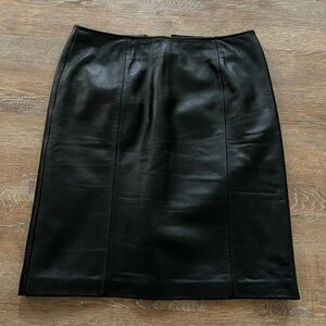 Croft & Barrow Lambskin Leather Skirt | Dark Brown | Size 6